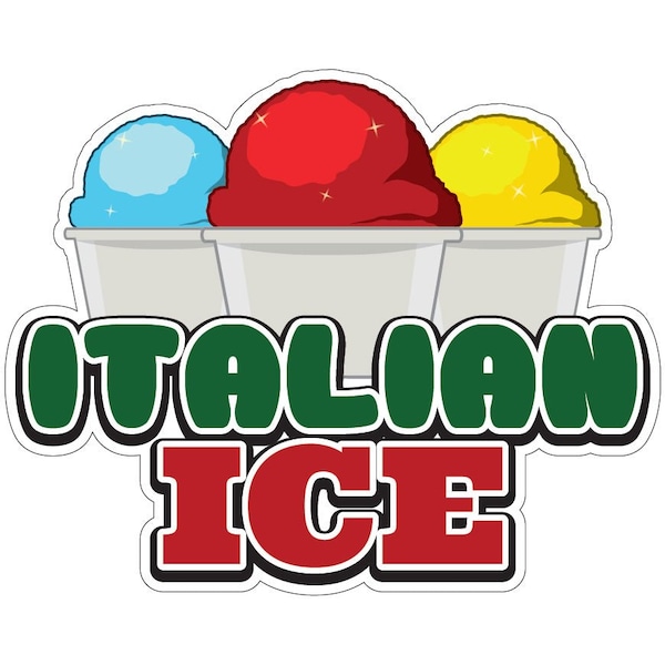 Signmission Italian Ice Decal Concession Stand Food Truck Sticker, 8" x 4.5", D-DC-8 Italian Ice19 D-DC-8 Italian Ice19 - main